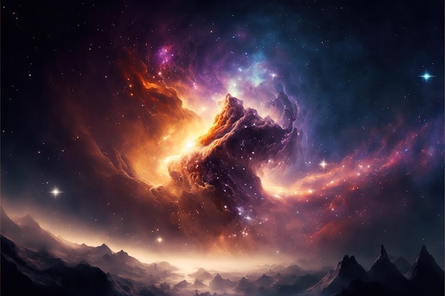 Nebulosa y galaxias en el espacio profundo Resumen cosmos univese fondo