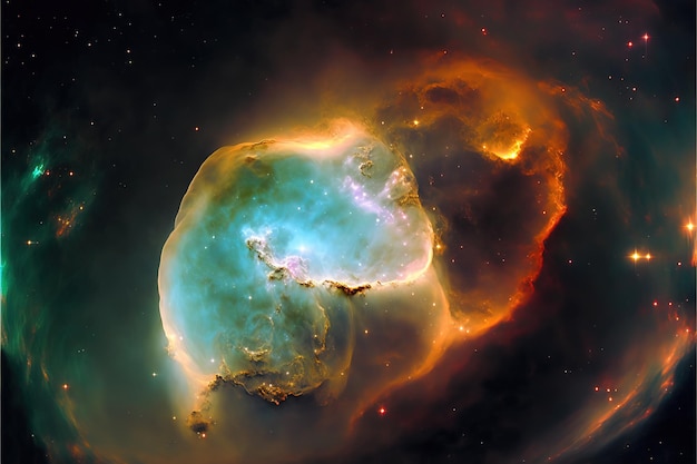 Nebulosa de la perla con estrellas Fondo de IA generativo de galaxia de fantasía