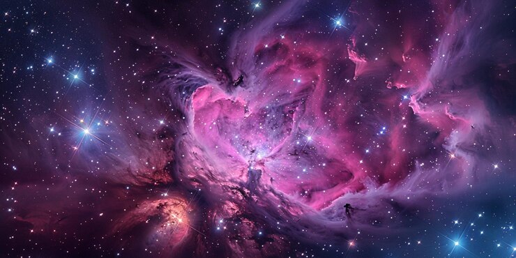 una nebulosa púrpura se muestra en esta imagen