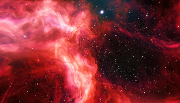 Foto nebulosa roja en el espacio profundo