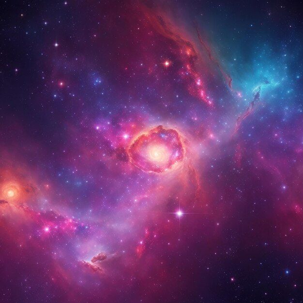 Nebulosa única y galaxias en el espacio fondo abstracto generado por ai