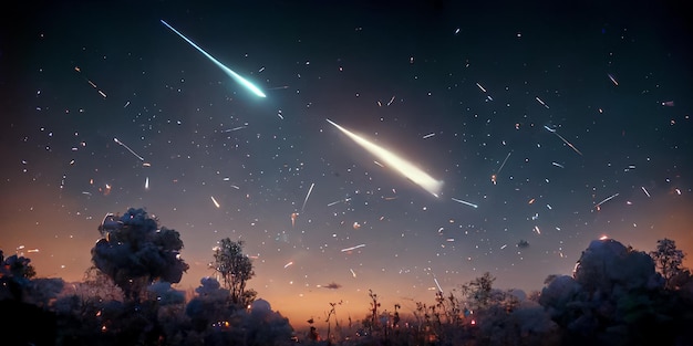 Nebulosa Vía Láctea y galaxias en el espacio 3D
