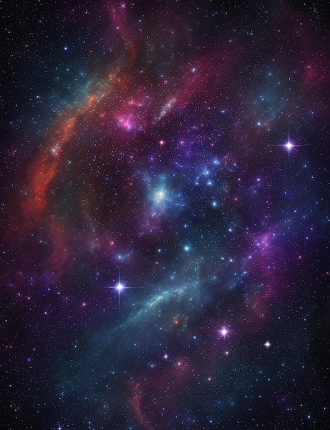 Nebulosa vibrante explosões espaciais de fundo colorido