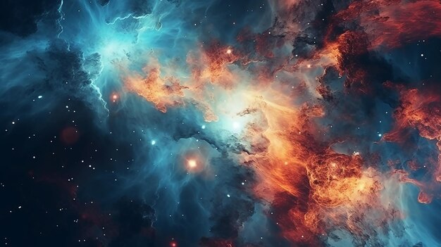 Nebulosas e galáxias no espaço fundo do cosmos abstrato