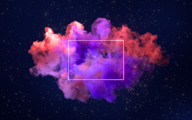 Nebulosas e renderização 3d de fumaça colorida