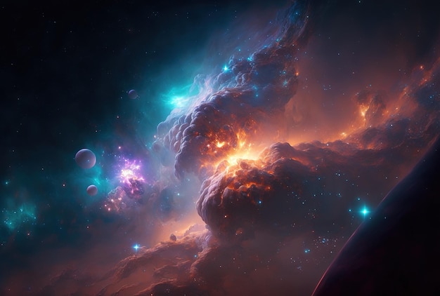 Nebulosas y estrellas en el cosmos