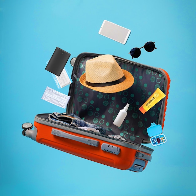 Necessidades de viagem Bagagem e itens
