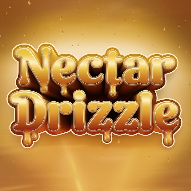 Nectar Drizzle un efecto de texto líquido con textura de miel brillante