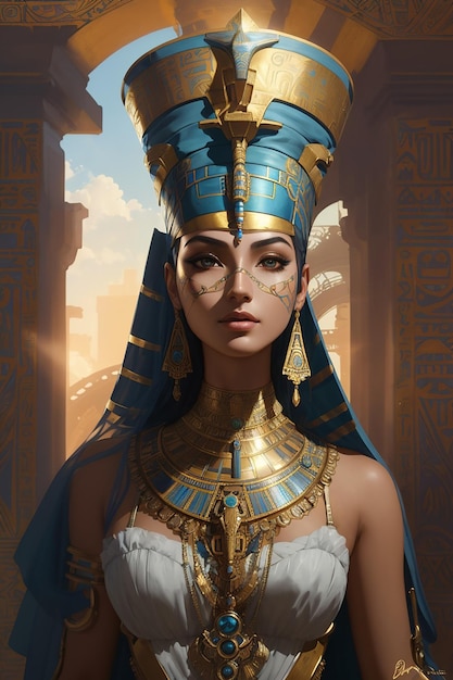 Neferetiti, a grande rainha egípcia.