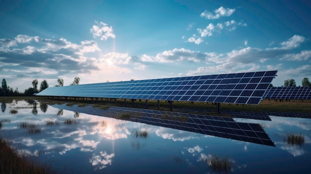 Negocio de energía con paneles solares generados por IA