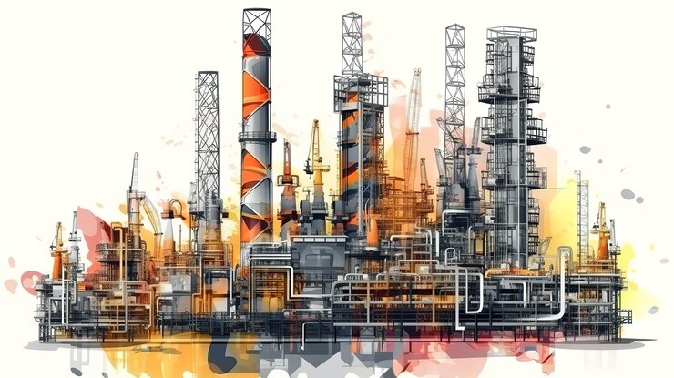 Negocio de la industria del gas de petróleo Color brillante Generativo Ai