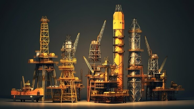 Negocio de la industria del gas de petróleo Color brillante Generativo Ai