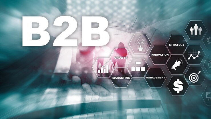 Foto negocio a negocio b2b tecnología futuro modelo de negocio tecnología financiera y concepto de comunicación