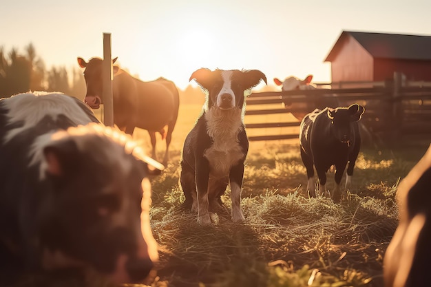 Foto negócios agrícolas e conceito de cuidados com o gado