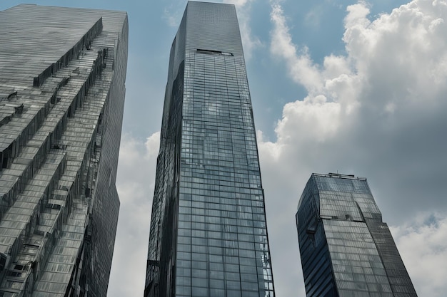 Foto negocios de construcción urbana de rascacielos