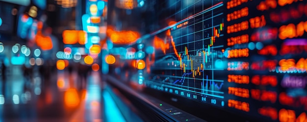 Negócios mercado de ações gráfico análise de negociação investimento financeiro exibição de tela bolsa de valores