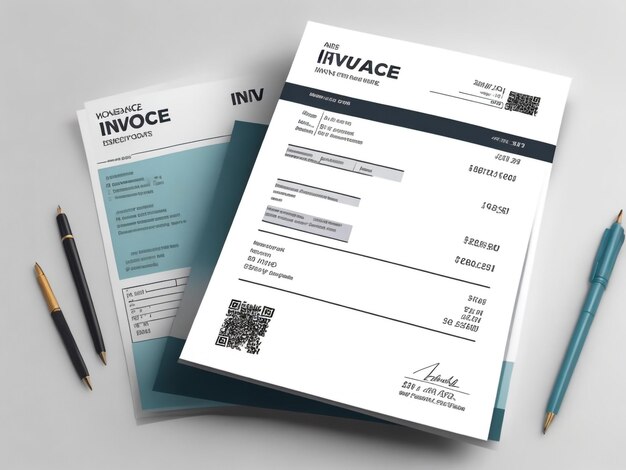 Negocios mínimos plantilla de diseño de factura corporativa vector ilustración de formulario de factura precio tiempo creativo