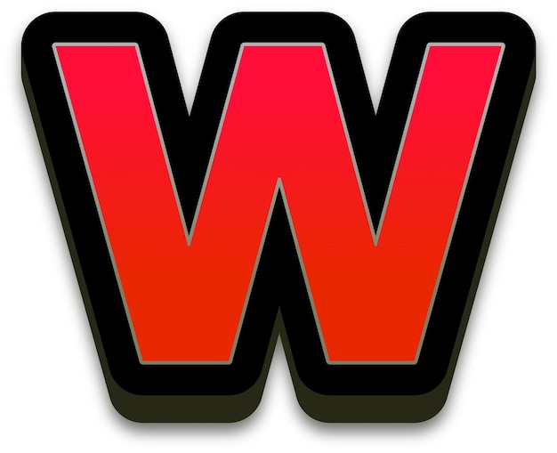 Negrita letras rojas 3d