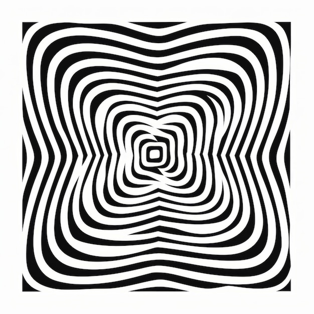 Negrita Op Art Ilustración Con Distorsión Geométrica Y Espiral