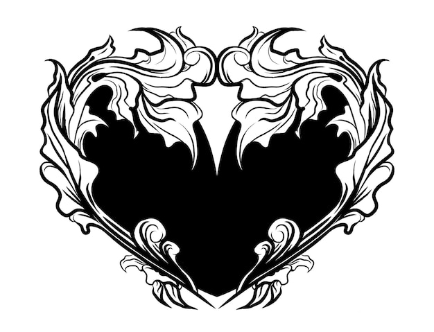 Negro y blanco contemporáneo hogar amor nuevo diseño de tatuaje tribal