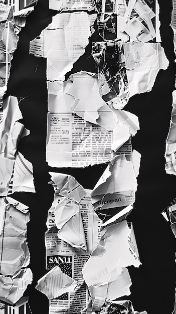 Negro blanco viejo grunge rasgado rasgado carteles de collage vintage
