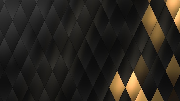 Negro e dourado padrão de forma de diamante abstrato fundo
