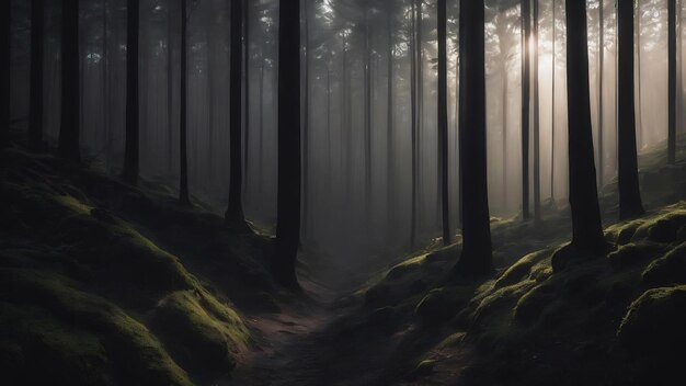 Negro oscuro y gris borroso gradiente naturaleza de fondo tiene un poco de luz de sombra abstracta