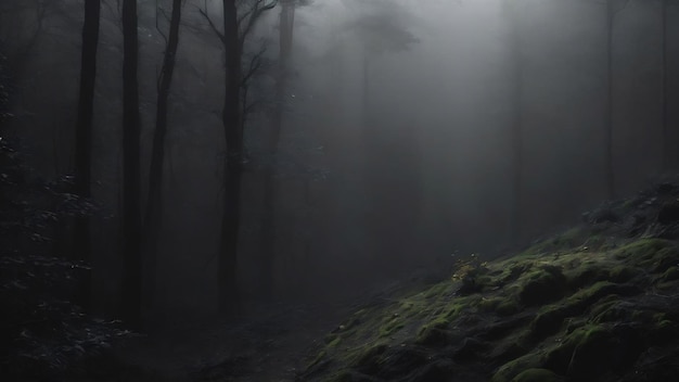 Negro oscuro y gris borroso gradiente naturaleza de fondo tiene un poco de luz de sombra abstracta