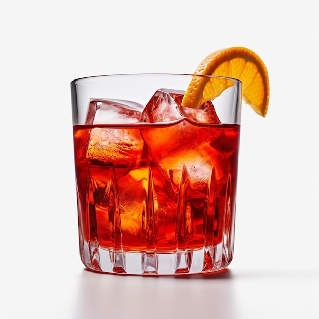 Negroni Classic mit weißem Hintergrund von hoher Qualität