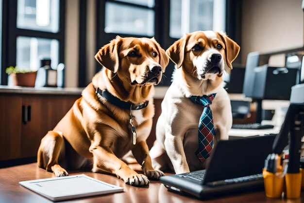 Foto nehmen sie ihren hund mit zur arbeit