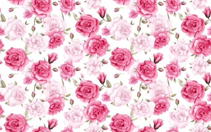 Foto nelke, aquarell, seamless, muster, hintergrund