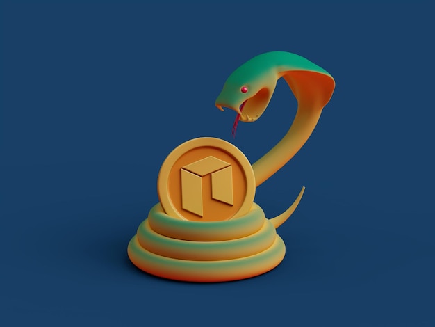 Neo Crypto Serpent Snake Hiss Coil Guard Peligro Huelga Ilustración 3D