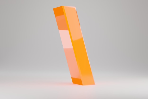 Neon 3d Back-Slash-Symbol. Gelbe Leuchtreklame isoliert auf weißem Hintergrund. Glänzendes gelbes neonglühendes Alphabet. 3D gerenderte Schriftzeichen.