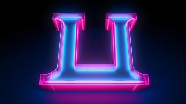 Neon 3D-Schriftart Blau- und rosa Neonlicht 3D-Rendering