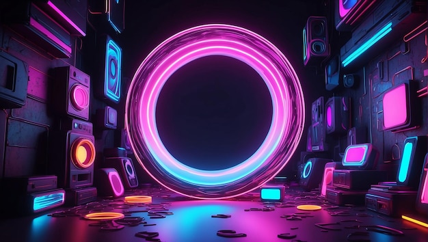 Neon Abstract fundo brilhante