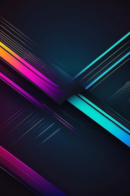 Neon-Abstraktlinien-Design auf gradienten Hintergrund