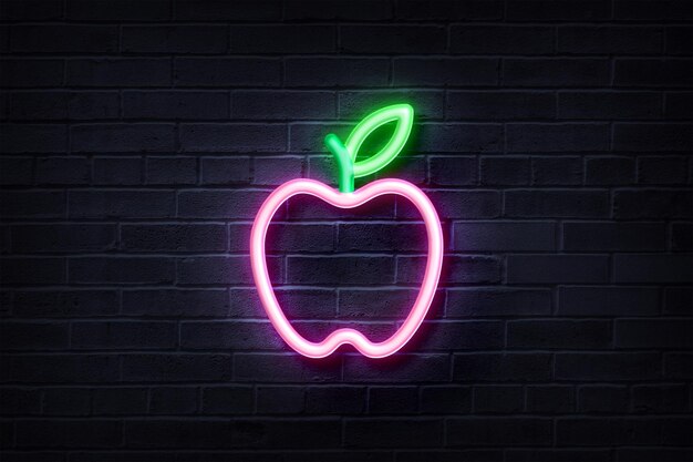 Neon Apple sinal de néon logotipo brilhante