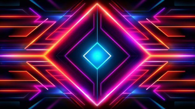 Neon Background com Neon Glitch Effect AI gerado