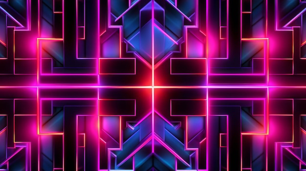 Neon Background com Neon Grid Pattern AI gerado