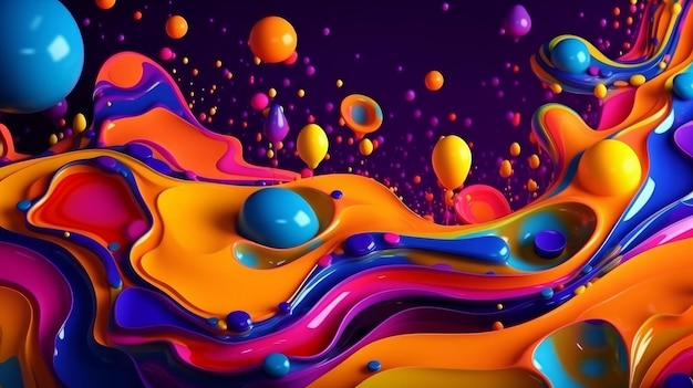 Neon Background com Neon Liquid Shapes AI gerado