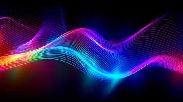 Neon Background com Neon Spectrum Waves AI gerada