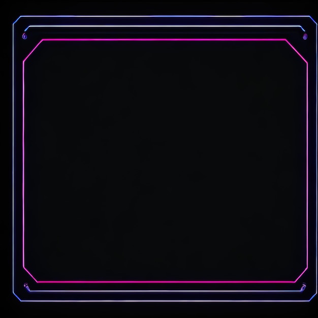 Foto neon-banner, leuchtender rechteckiger rahmen auf schwarzem hintergrund, neonlicht-vektorillustration