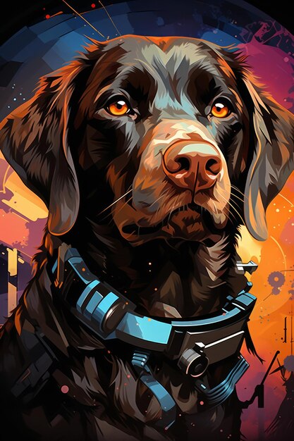 Neon Bay Cyberpunk Chesapeake Bay Retriever (en inglés) es un perro de rescate de la bahía de Chesapeake.