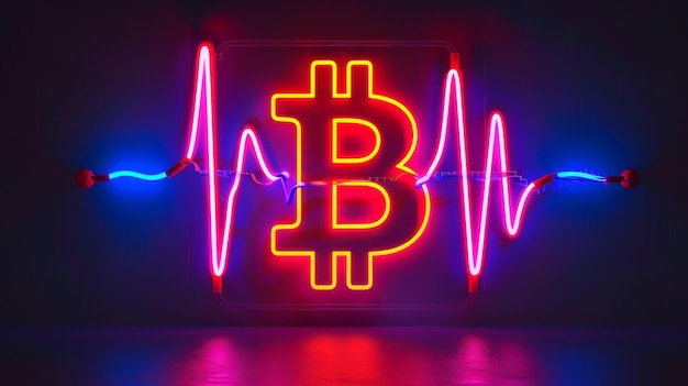 Neon-Bitcoin pulsiert das Herz des digitalen Marktes