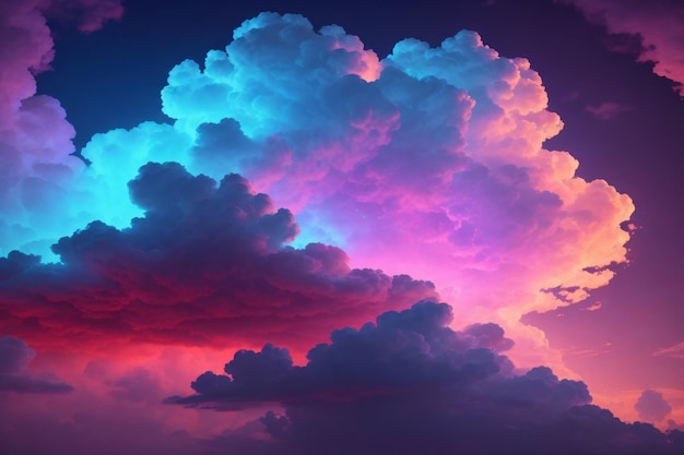 Neon Clouds Background Nuvens Background ai gerado