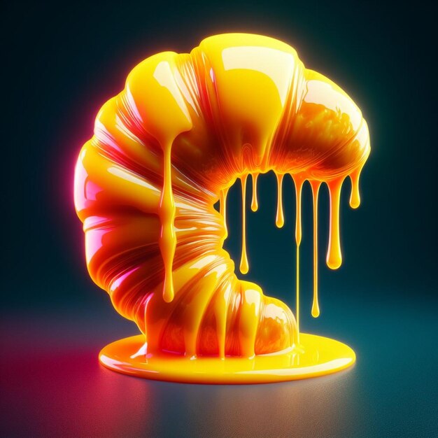 Neon-Croissant-Schild