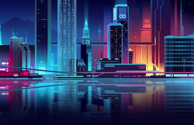 Neon-Dachverkleidung des Gebäudes