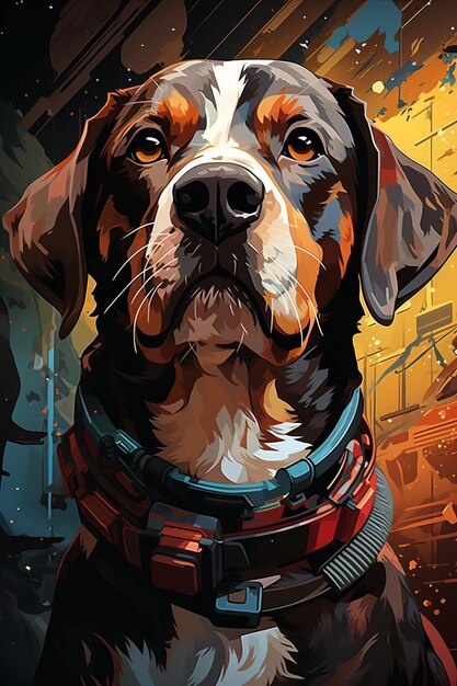 Neon Dreams Cyberpunk Beagle (em inglês)