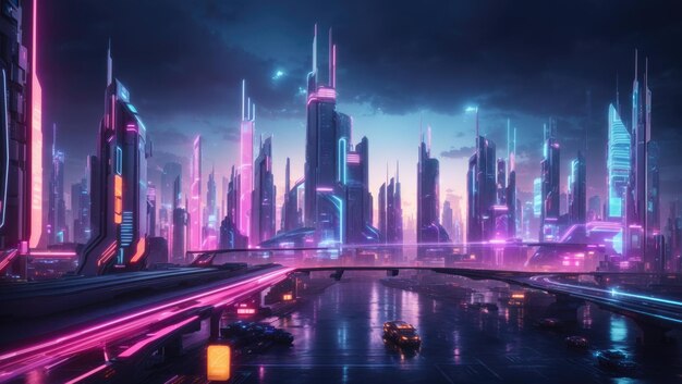 Neon Dreams Paisagem urbana futurista de Mike Winkelmann