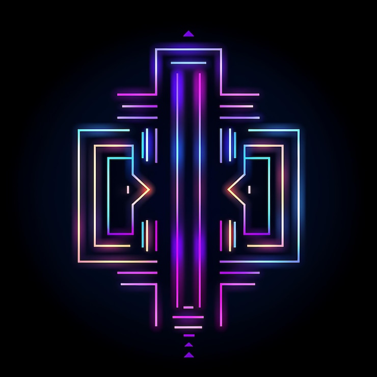 Foto neon dreams revela el espectro ecléctico de la brillantez del arte de la línea